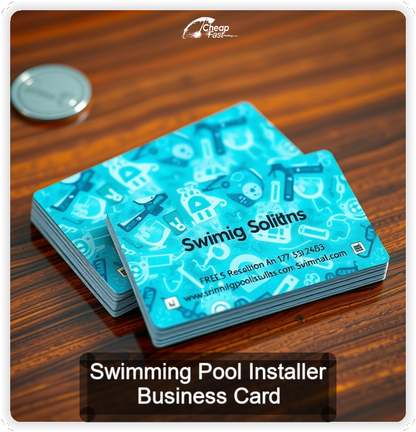 Swimming Pool Installer business card design sample