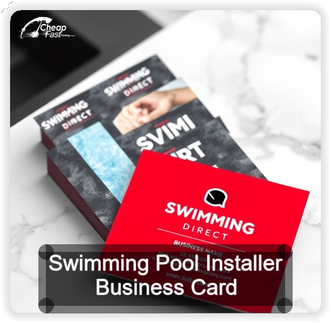 Swimming Pool Installer business card design sample