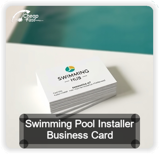 Swimming Pool Installer business card design sample