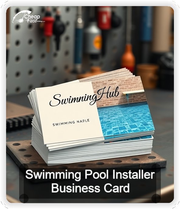 Swimming Pool Installer business card design sample