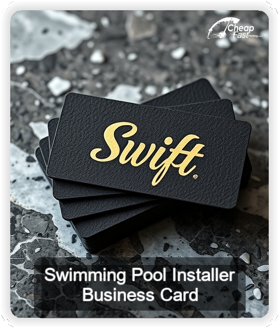 Swimming Pool Installer business card design sample
