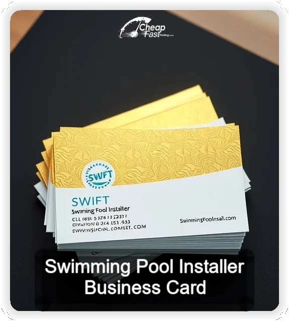 Swimming Pool Installer business card design sample