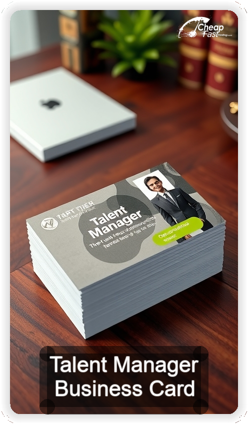 Talent Manager business card design sample