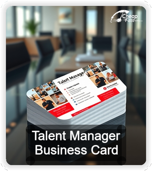 Talent Manager business card design sample