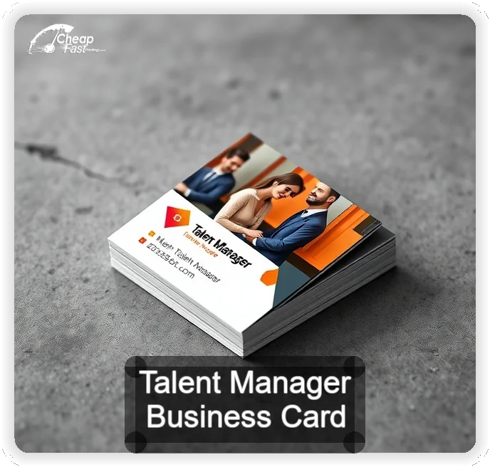 Talent Manager business card design sample