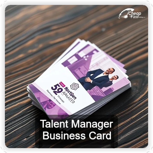Talent Manager business card design sample