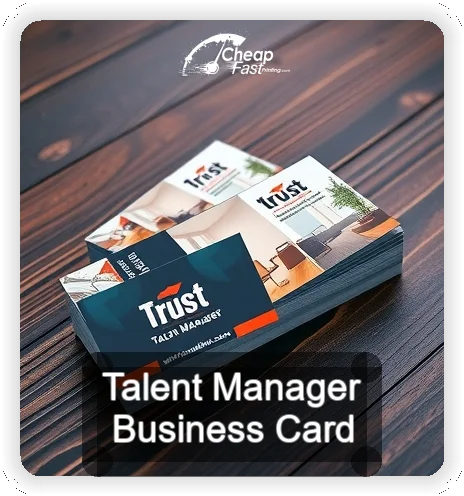 Talent Manager business card design sample