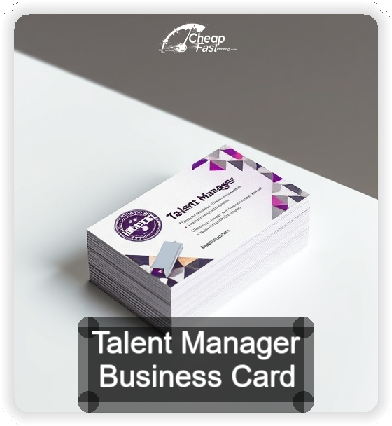 Talent Manager business card design sample