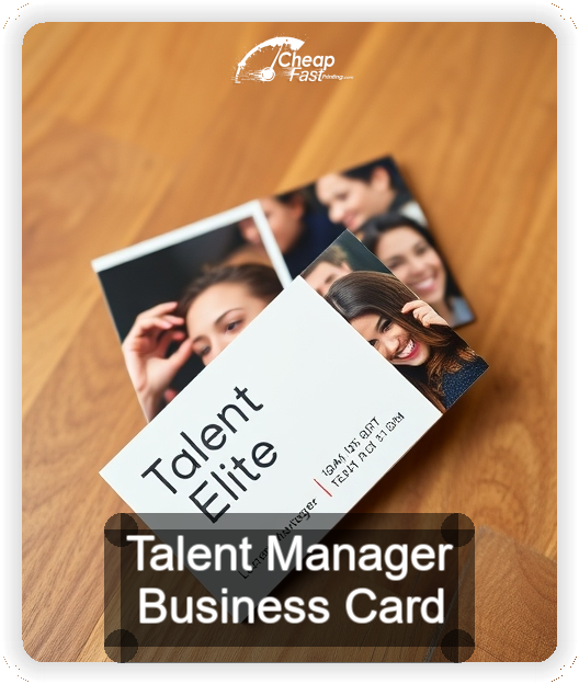 Talent Manager business card design sample