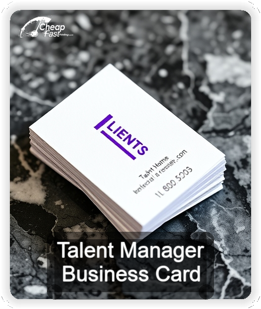 Talent Manager business card design sample
