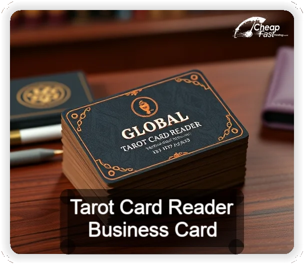 Tarot Card Reader business card design sample