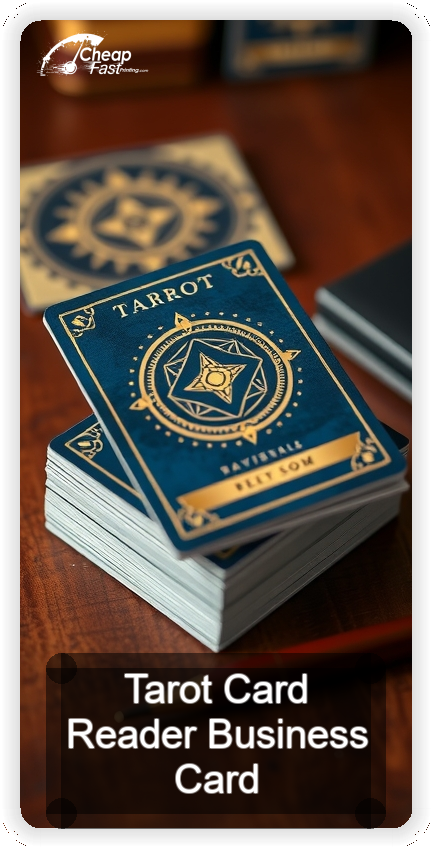 Tarot Card Reader business card design sample