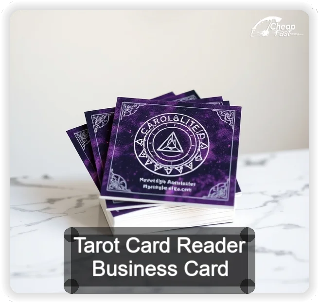 Tarot Card Reader business card design sample