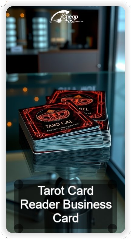 Tarot Card Reader business card design sample