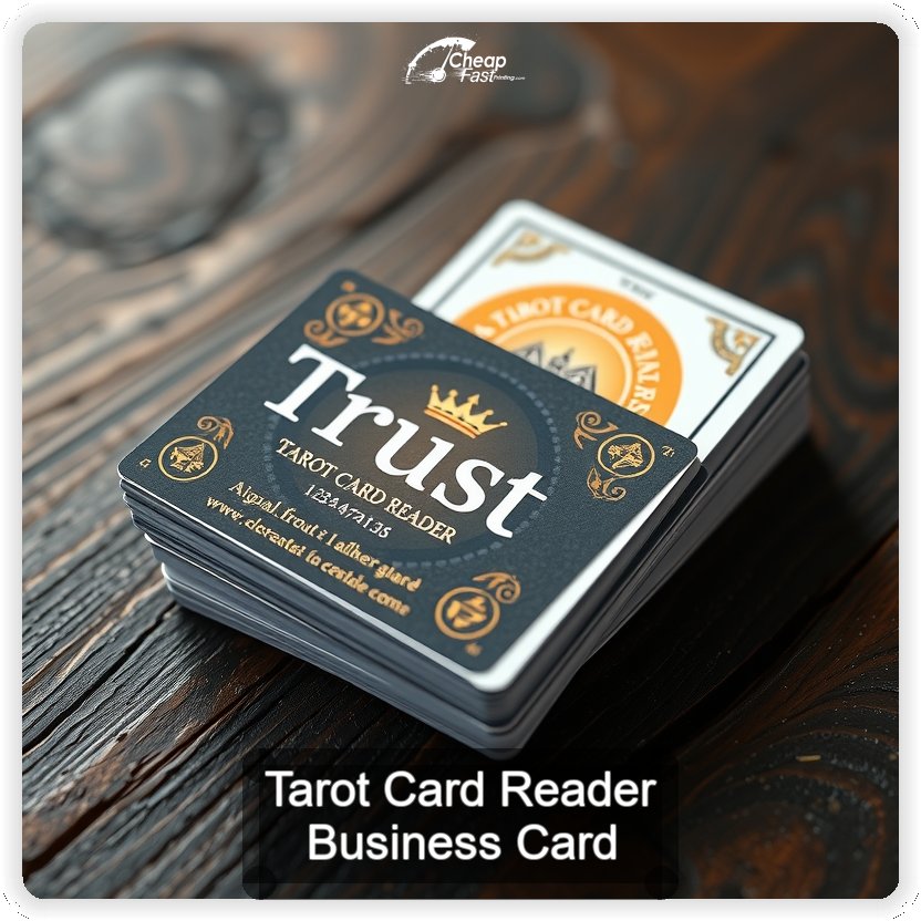 Tarot Card Reader business card design sample