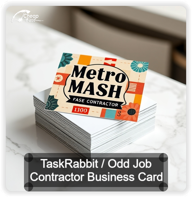 Taskrabbit Odd Job Contractor business card design sample