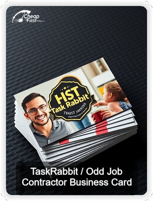 Taskrabbit Odd Job Contractor business card design sample