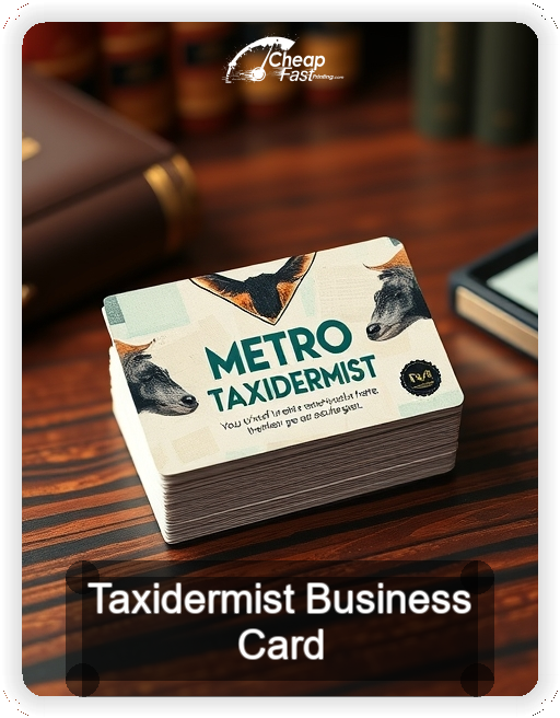 Taxidermist business card design sample