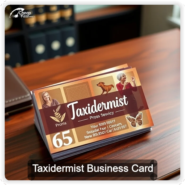 Taxidermist business card design sample