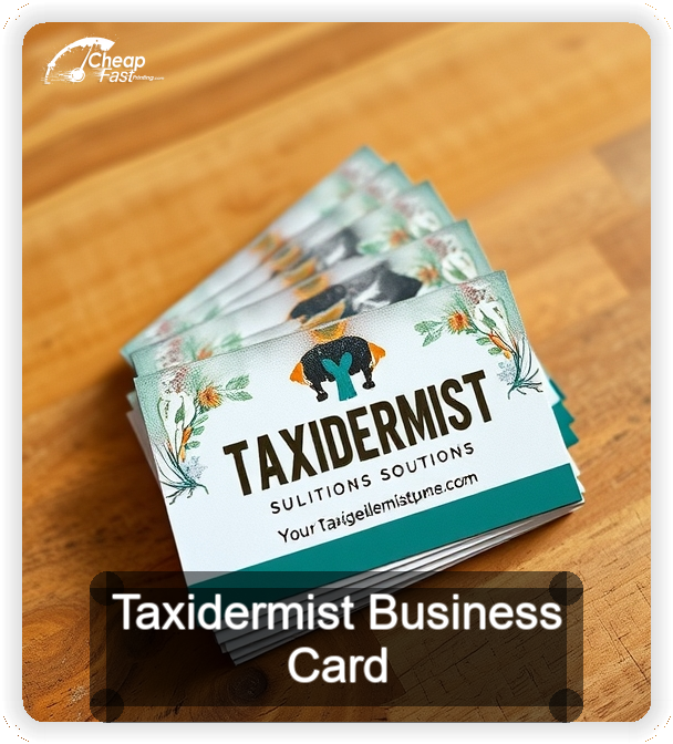 Taxidermist business card design sample