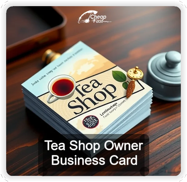 Tea Shop Owner business card design sample