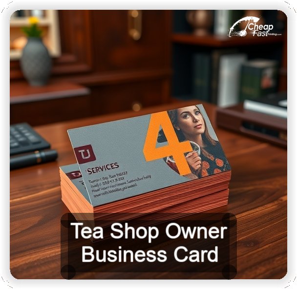 Tea Shop Owner business card design sample