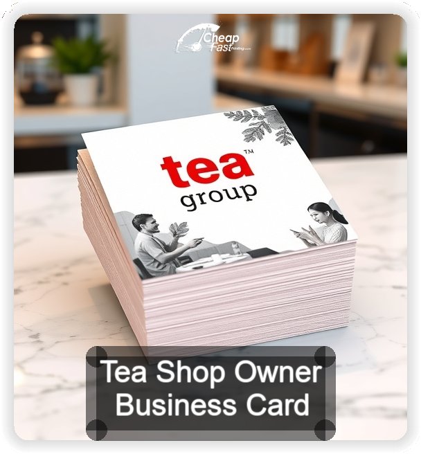 Tea Shop Owner business card design sample