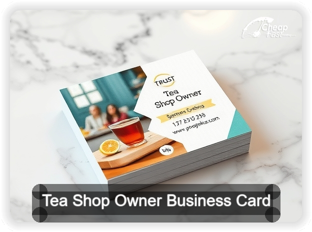 Tea Shop Owner business card design sample
