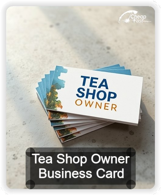 Tea Shop Owner business card design sample
