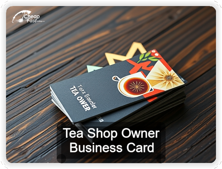 Tea Shop Owner business card design sample
