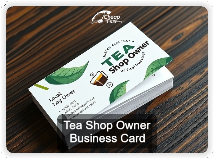 Tea Shop Owner business card design sample