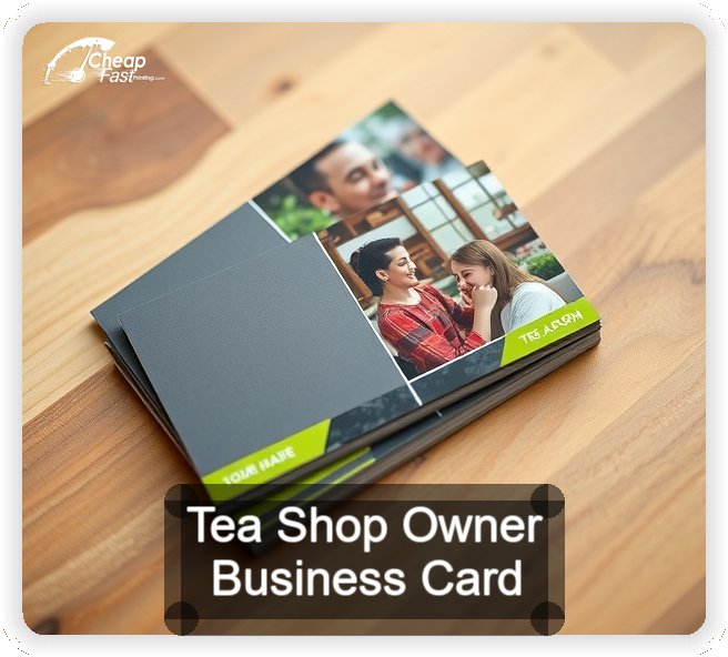 Tea Shop Owner business card design sample