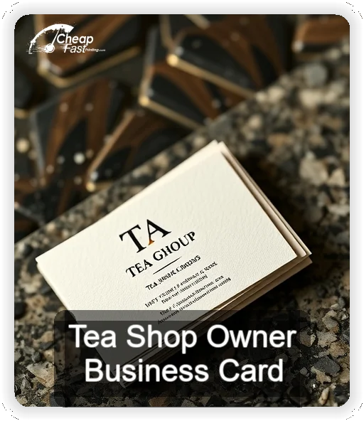Tea Shop Owner business card design sample