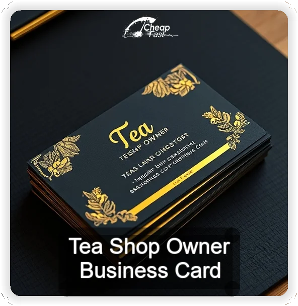 Tea Shop Owner business card design sample