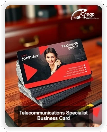 Telecommunications Specialist business card design sample