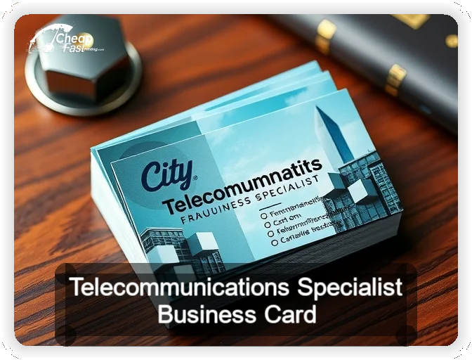 Telecommunications Specialist business card design sample
