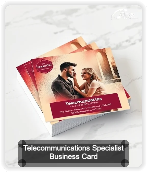 Telecommunications Specialist business card design sample