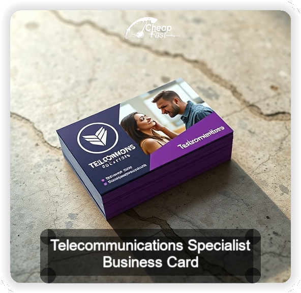Telecommunications Specialist business card design sample