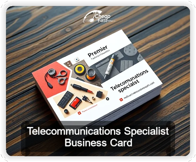 Telecommunications Specialist business card design sample
