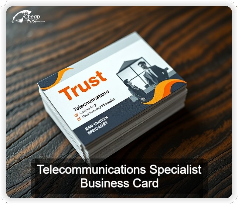 Telecommunications Specialist business card design sample