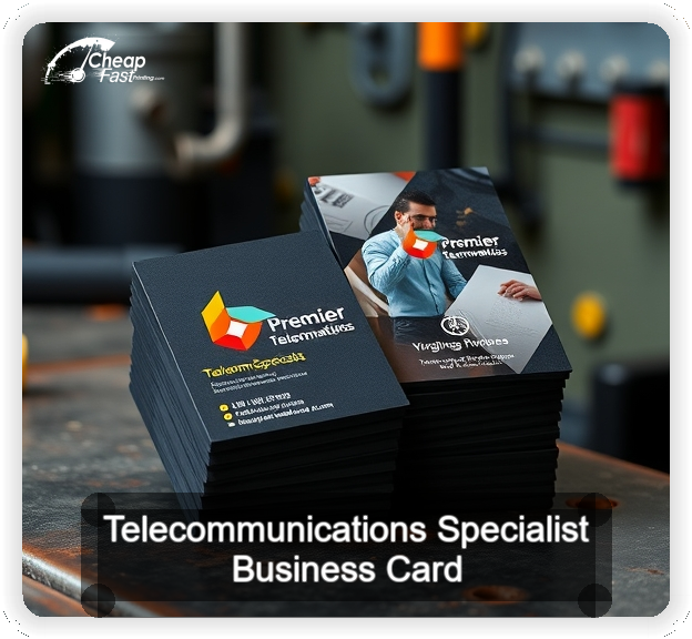 Telecommunications Specialist business card design sample