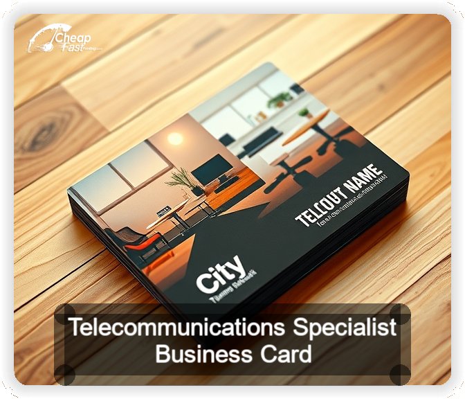 Telecommunications Specialist business card design sample