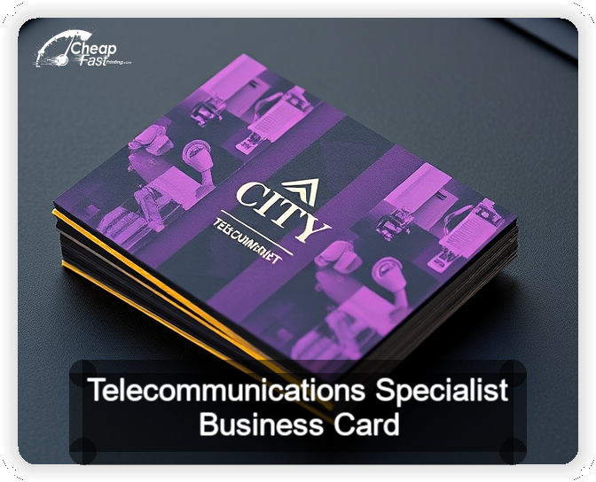 Telecommunications Specialist business card design sample