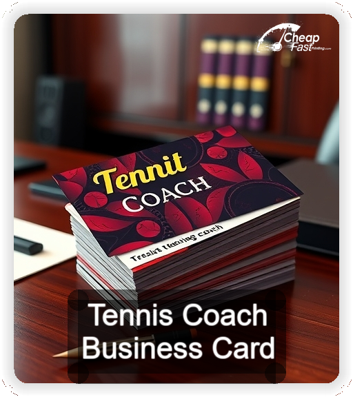 Tennis Coach business card design sample