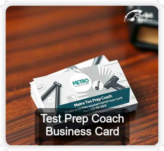 Test Prep Coach business card design sample