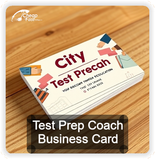 Test Prep Coach business card design sample