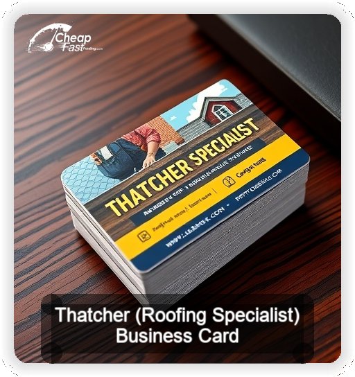 Thatcher Roofing Specialist business card design sample