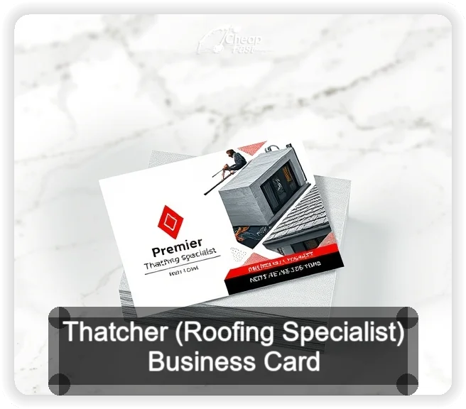 Thatcher Roofing Specialist business card design sample
