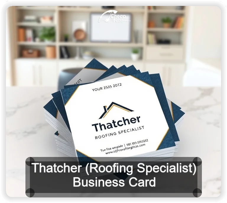 Thatcher Roofing Specialist business card design sample