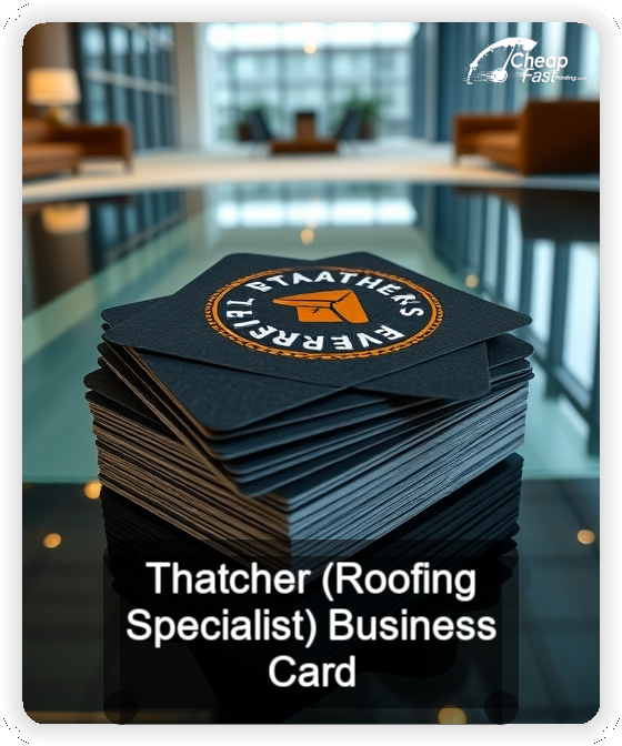 Thatcher Roofing Specialist business card design sample
